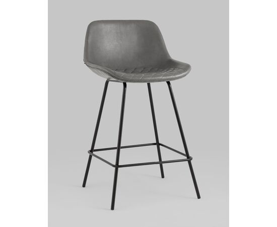 Стул полубарный Деймон экокожа серый, изображение 2 | Интернет магазин мебели и декора LifeDekor