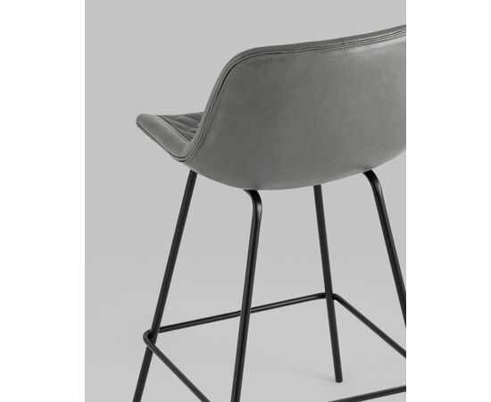 Стул полубарный Деймон экокожа серый, изображение 7 | Интернет магазин мебели и декора LifeDekor