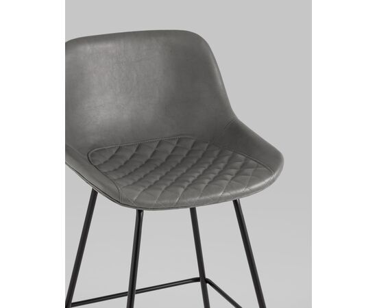 Стул полубарный Деймон экокожа серый, изображение 8 | Интернет магазин мебели и декора LifeDekor