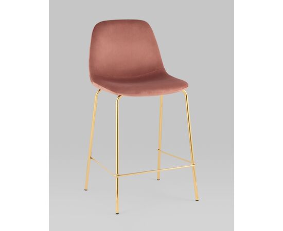 Стул полубарный Валенсия SN велюр розовый золотые ножки, изображение 2 | Интернет магазин мебели и декора LifeDekor