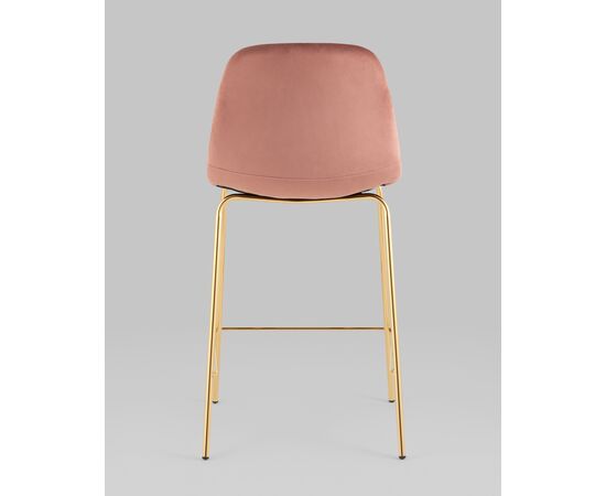 Стул полубарный Валенсия SN велюр розовый золотые ножки, изображение 5 | Интернет магазин мебели и декора LifeDekor