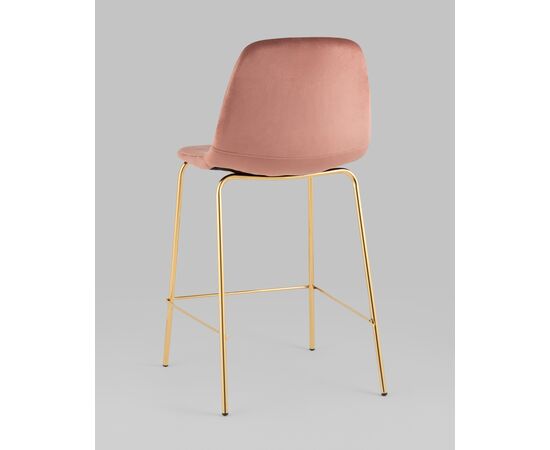 Стул полубарный Валенсия SN велюр розовый золотые ножки, изображение 6 | Интернет магазин мебели и декора LifeDekor
