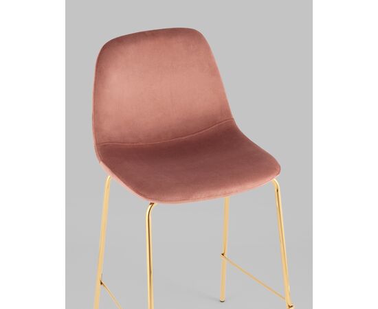 Стул полубарный Валенсия SN велюр розовый золотые ножки, изображение 8 | Интернет магазин мебели и декора LifeDekor