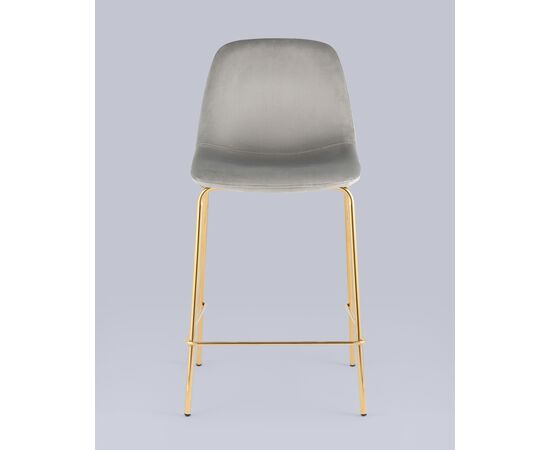 Стул полубарный Валенсия SN велюр серый золотые ножки, изображение 3 | Интернет магазин мебели и декора LifeDekor