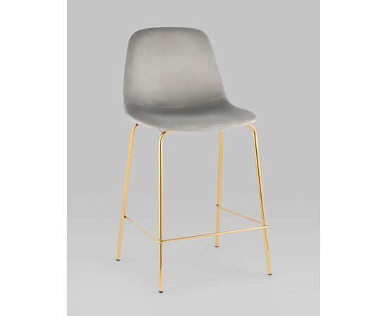 Стул полубарный Валенсия SN велюр серый золотые ножки, изображение 2 | Интернет магазин мебели и декора LifeDekor