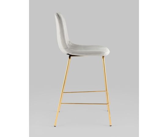 Стул полубарный Валенсия SN велюр серый золотые ножки, изображение 4 | Интернет магазин мебели и декора LifeDekor