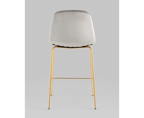 Стул полубарный Валенсия SN велюр серый золотые ножки, изображение 5 | Интернет магазин мебели и декора LifeDekor