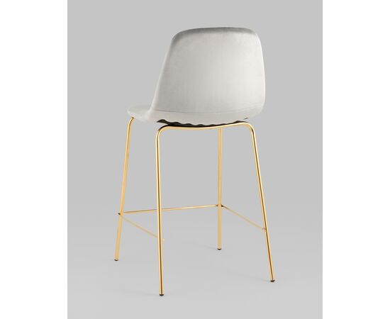 Стул полубарный Валенсия SN велюр серый золотые ножки, изображение 6 | Интернет магазин мебели и декора LifeDekor