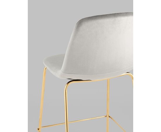 Стул полубарный Валенсия SN велюр серый золотые ножки, изображение 7 | Интернет магазин мебели и декора LifeDekor