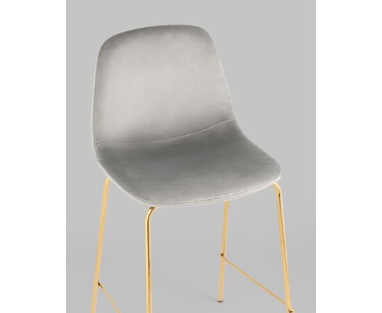 Стул полубарный Валенсия SN велюр серый золотые ножки, изображение 8 | Интернет магазин мебели и декора LifeDekor