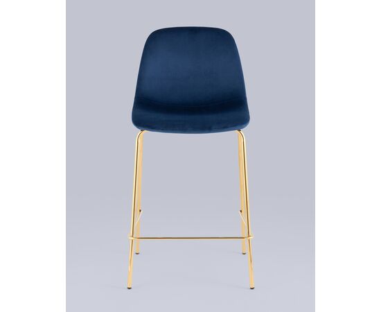 Стул полубарный Валенсия SN велюр синий золотые ножки, изображение 3 | Интернет магазин мебели и декора LifeDekor