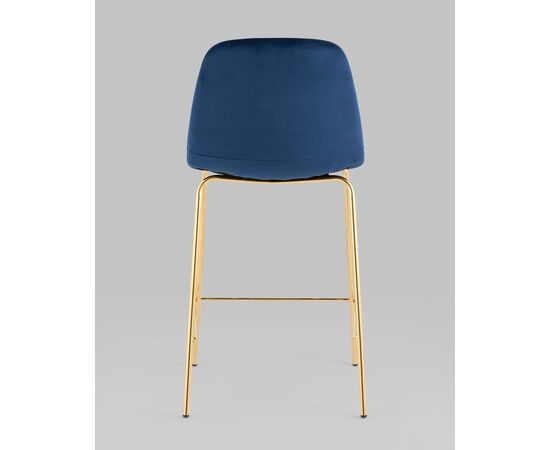 Стул полубарный Валенсия SN велюр синий золотые ножки, изображение 5 | Интернет магазин мебели и декора LifeDekor