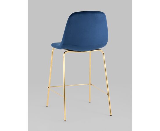 Стул полубарный Валенсия SN велюр синий золотые ножки, изображение 6 | Интернет магазин мебели и декора LifeDekor