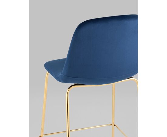 Стул полубарный Валенсия SN велюр синий золотые ножки, изображение 7 | Интернет магазин мебели и декора LifeDekor
