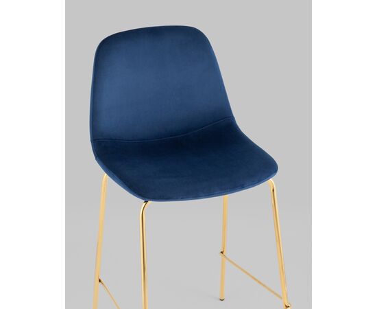 Стул полубарный Валенсия SN велюр синий золотые ножки, изображение 8 | Интернет магазин мебели и декора LifeDekor
