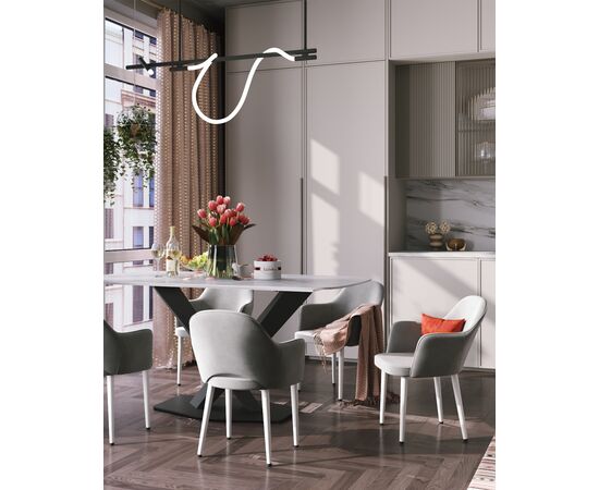 Стол обеденный Belle 160х90 белый мрамор, изображение 4 | Интернет магазин мебели и декора LifeDekor