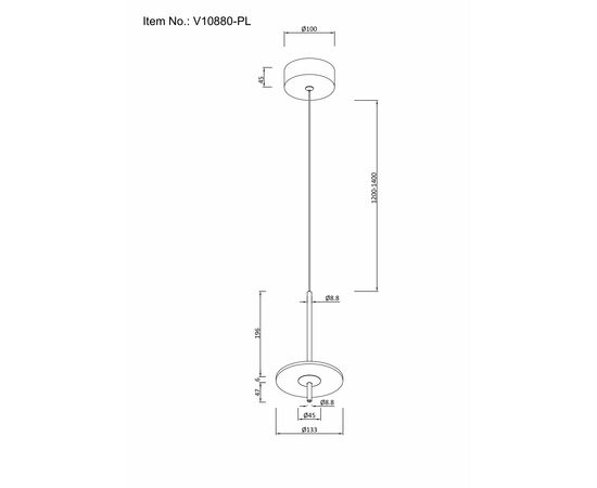 Светильник подвесной светодиодный Moderli V10880-PL Ella, изображение 6 | Интернет магазин мебели и декора LifeDekor