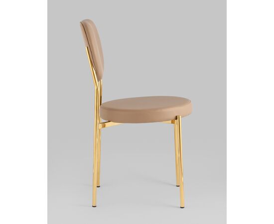 Стул Барбара NEW экокожа бежевая золотые ножки, изображение 4 | Интернет магазин мебели и декора LifeDekor