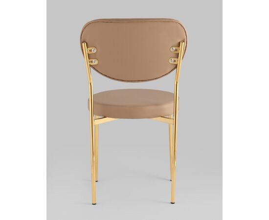 Стул Барбара NEW экокожа бежевая золотые ножки, изображение 5 | Интернет магазин мебели и декора LifeDekor