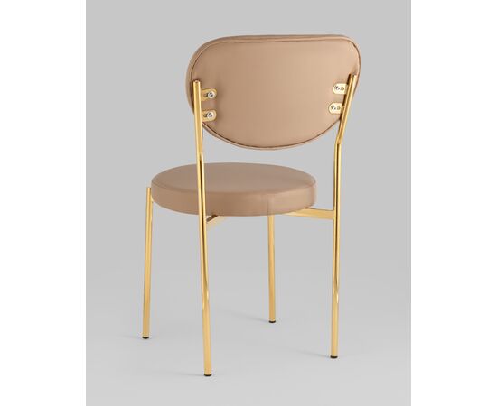 Стул Барбара NEW экокожа бежевая золотые ножки, изображение 6 | Интернет магазин мебели и декора LifeDekor