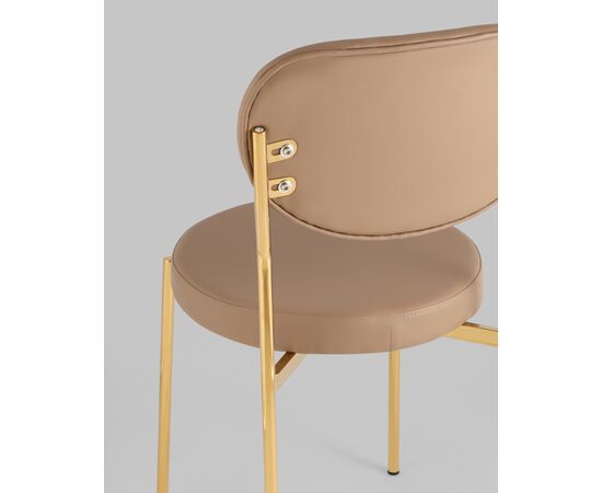 Стул Барбара NEW экокожа бежевая золотые ножки, изображение 7 | Интернет магазин мебели и декора LifeDekor