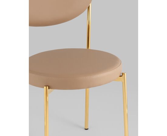 Стул Барбара NEW экокожа бежевая золотые ножки, изображение 8 | Интернет магазин мебели и декора LifeDekor
