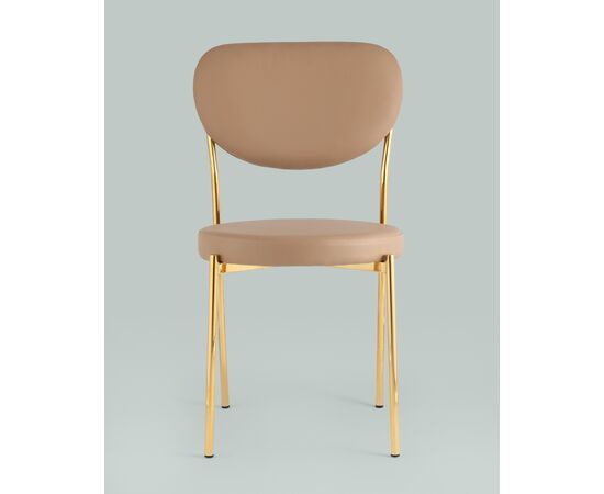 Стул Барбара NEW экокожа бежевая золотые ножки, изображение 3 | Интернет магазин мебели и декора LifeDekor