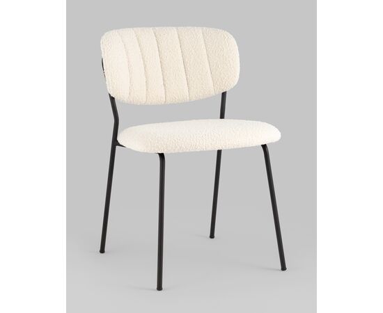 Стул Кэрол без подлокотников букле белый, изображение 2 | Интернет магазин мебели и декора LifeDekor