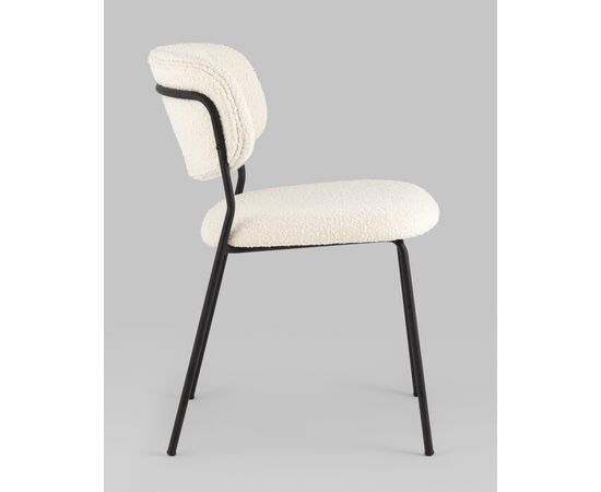 Стул Кэрол без подлокотников букле белый, изображение 4 | Интернет магазин мебели и декора LifeDekor