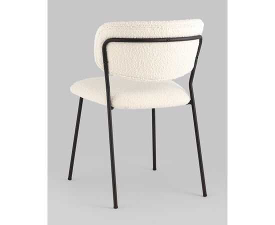 Стул Кэрол без подлокотников букле белый, изображение 6 | Интернет магазин мебели и декора LifeDekor