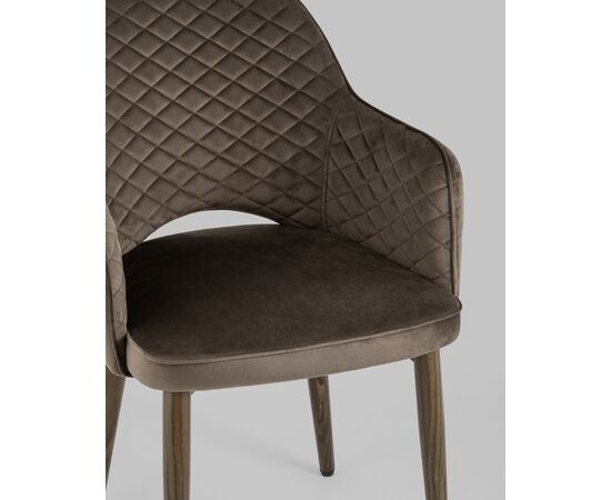 Стул Венера диамант NEW, велюр коричневый (ножки дерево) NP (набор 2шт), изображение 8 | Интернет магазин мебели и декора LifeDekor