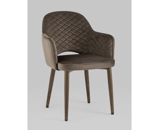 Стул Венера диамант NEW, велюр коричневый (ножки дерево) NP (набор 2шт), изображение 2 | Интернет магазин мебели и декора LifeDekor