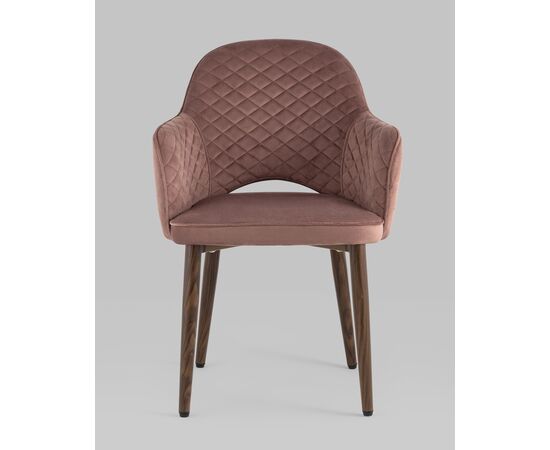 Стул Венера диамант NEW, велюр пыльно-розовый (ножки дерево) NP (набор 2шт), изображение 3 | Интернет магазин мебели и декора LifeDekor