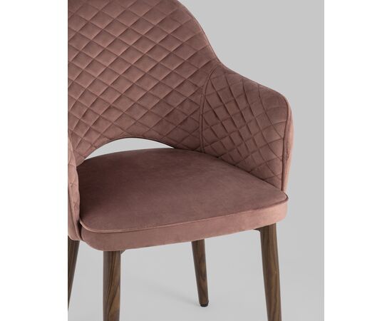 Стул Венера диамант NEW, велюр пыльно-розовый (ножки дерево) NP (набор 2шт), изображение 8 | Интернет магазин мебели и декора LifeDekor
