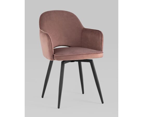 Стул Венера вращающийся, велюр пыльно-розовый NP (набор 2шт), изображение 2 | Интернет магазин мебели и декора LifeDekor