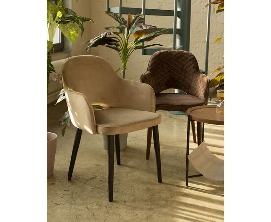 Стул Венера диамант NEW, велюр коричневый (ножки дерево) NP, изображение 5 | Интернет магазин мебели и декора LifeDekor