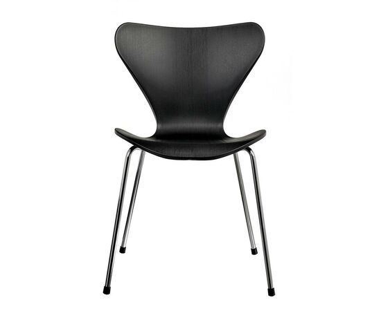 Стул Seven Style чёрный с хромированными ножками, Цвет: Черный, изображение 2 | Интернет магазин мебели и декора LifeDekor