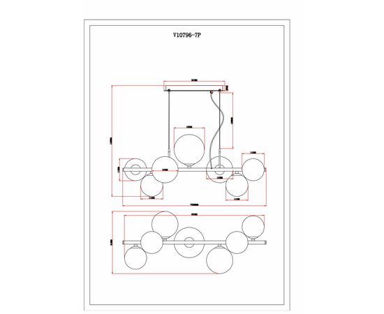 Светильник подвесной Moderli V10796-7P Molly, изображение 8 | Интернет магазин мебели и декора LifeDekor