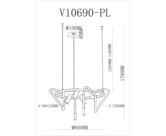 Светильник подвесной светодиодный Moderli V10690-PL True, изображение 18 | Интернет магазин мебели и декора LifeDekor