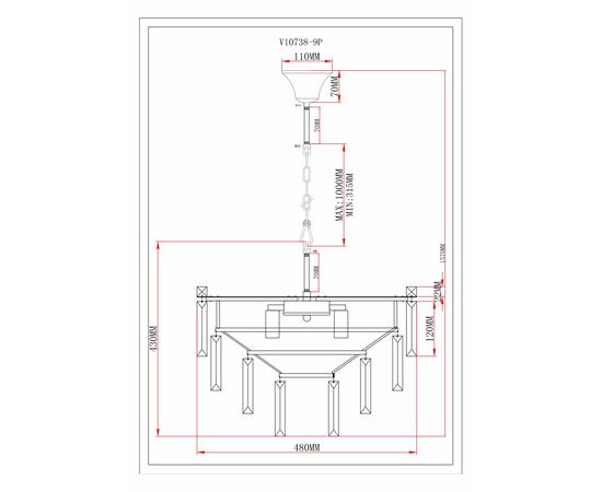 Люстра подвесная Moderli V10738-9P Crystal, изображение 7 | Интернет магазин мебели и декора LifeDekor