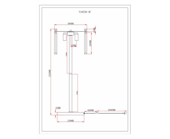 Торшер Moderli V10758-4F Levi, изображение 6 | Интернет магазин мебели и декора LifeDekor