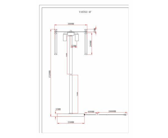 Торшер Moderli V10763-4F Levi, изображение 6 | Интернет магазин мебели и декора LifeDekor