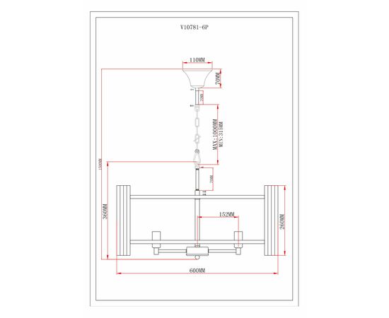 Люстра подвесная Moderli V10781-6P Monte, изображение 8 | Интернет магазин мебели и декора LifeDekor