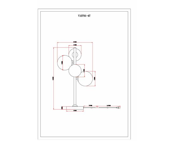 Лампа настольная Moderli V10791-4T Molly, изображение 6 | Интернет магазин мебели и декора LifeDekor
