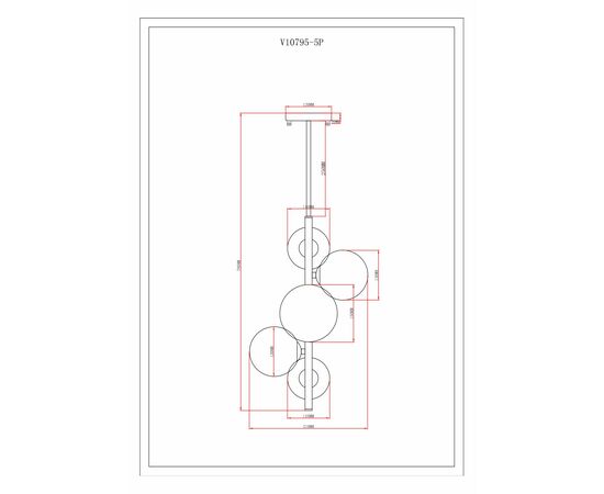 Светильник подвесной Moderli V10795-5P Molly, изображение 6 | Интернет магазин мебели и декора LifeDekor