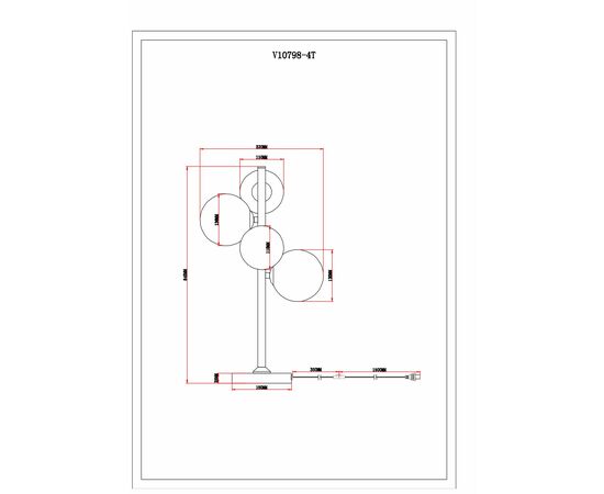 Лампа настольная Moderli V10798-4T Molly, изображение 6 | Интернет магазин мебели и декора LifeDekor