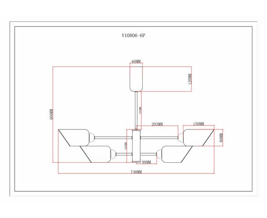 Люстра подвесная Moderli V10806-6P Avery, изображение 6 | Интернет магазин мебели и декора LifeDekor