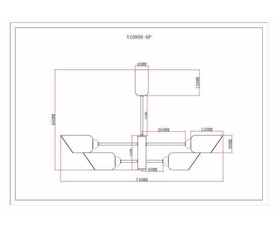 Люстра подвесная Moderli V10808-6P Avery, изображение 6 | Интернет магазин мебели и декора LifeDekor
