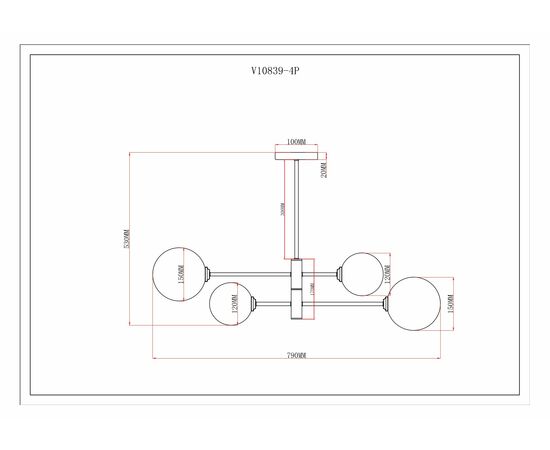 Светильник подвесной Moderli V10839-4P Molecule, изображение 6 | Интернет магазин мебели и декора LifeDekor