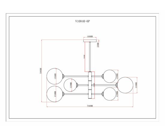 Светильник подвесной Moderli V10840-6P Molecule, изображение 13 | Интернет магазин мебели и декора LifeDekor